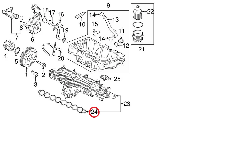 ORJİNAL VOLVO S60 Emme Manifolt Contası 2011- 2.0T Benzin/ Dizel — görsel 2