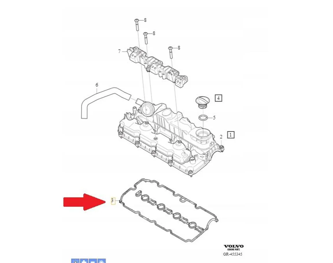 ORJİNAL VOLVO Xc90  Külbütör , Sübap Kapak Contası 2021- 2.0 Dizel  S90, V60, Xc60 — görsel 2
